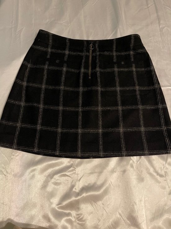 Madewell Dresses & Skirts - Madewell Black Windowpane Mini Skirt with Ring Detail